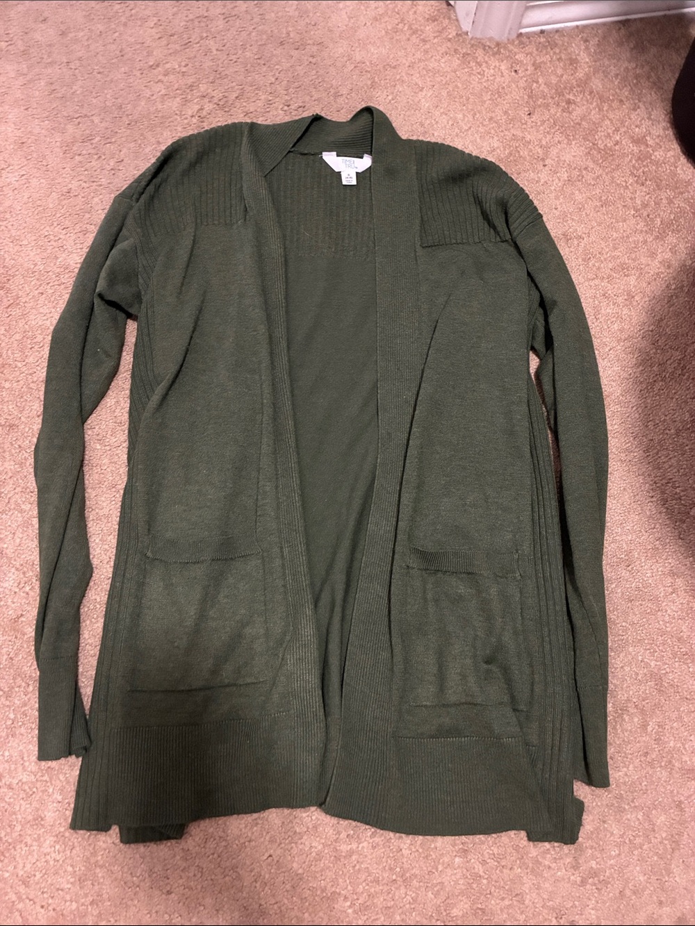Open-Front Olive Green Women’s Cardigan Sweater
